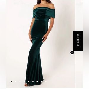Green velvet dress